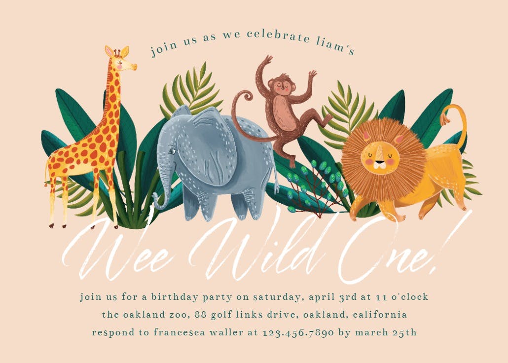 Sweet safari - printable party invitation