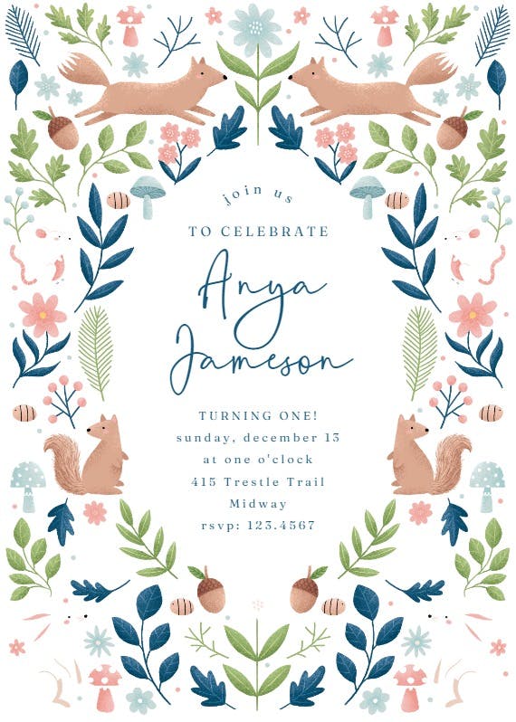 Sweet squirrels - printable party invitation