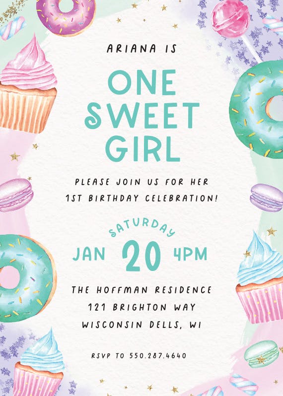 Sweet treats -  invitación de cumpleaños