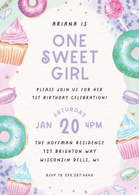 Sweet treats -  invitación de cumpleaños