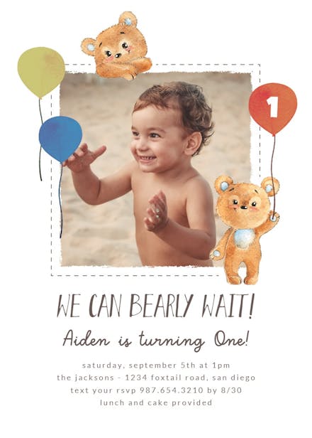 Teddy Bear - Birthday Invitation Template | Greetings Island