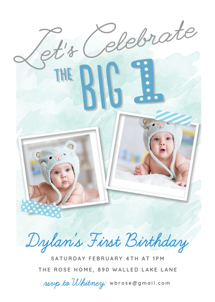 The Big One Boy - 1st Birthday Invitation Template | Greetings Island