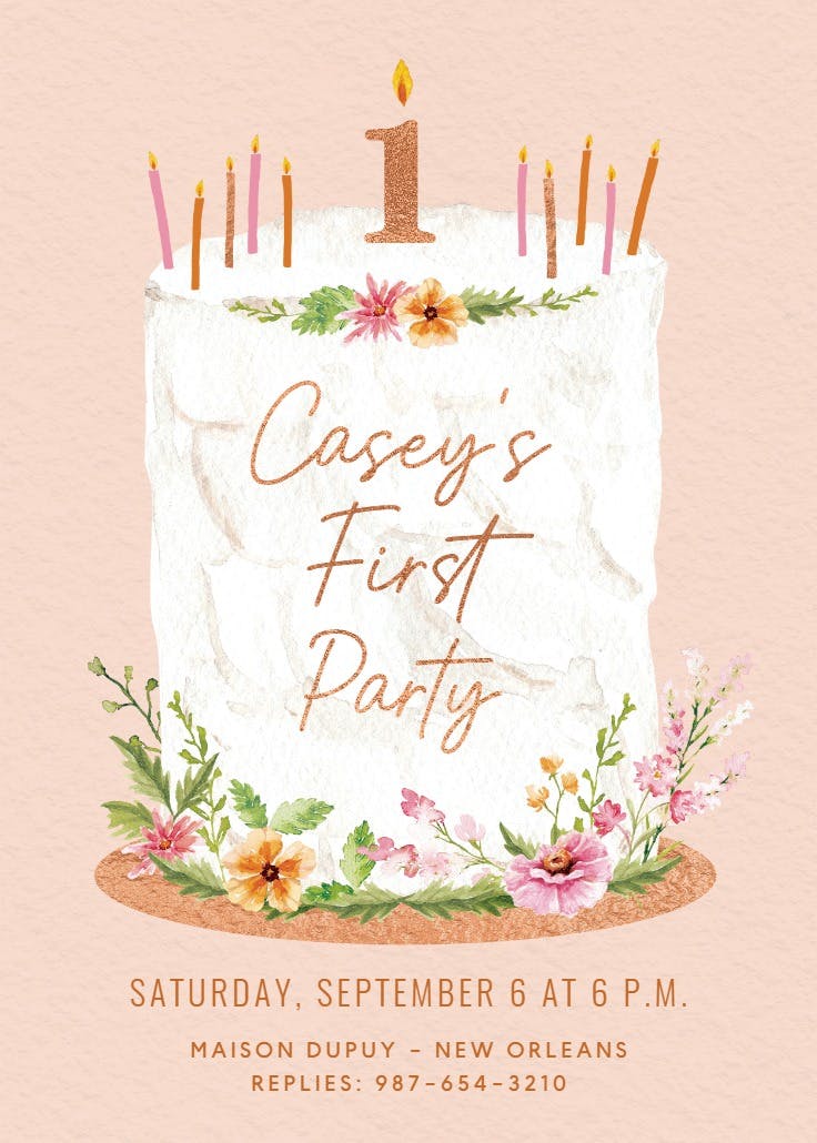 Tiered cake - birthday invitation