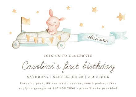 Tiny driver - birthday invitation