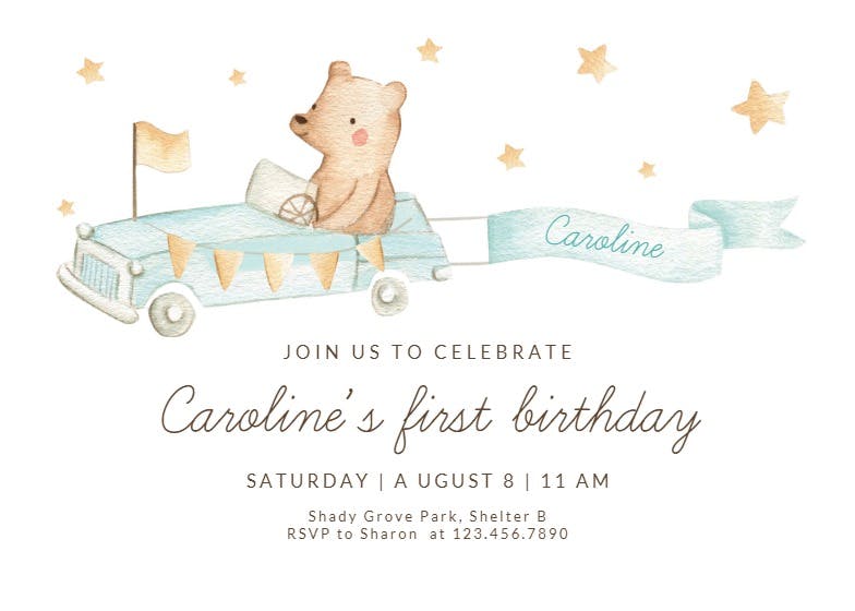 Tiny driver - birthday invitation