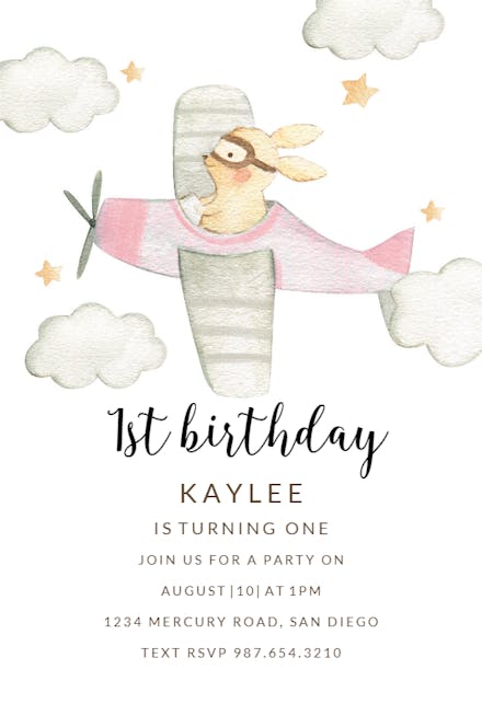 Tiny pilot - Invitación de Cumpleaños