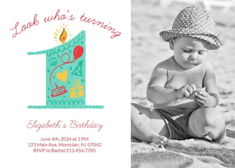 Turning 1 - birthday invitation