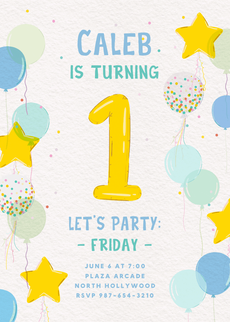 Up and away - invitación de cumpleaños