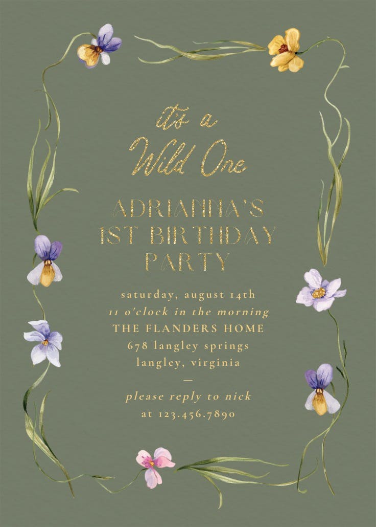 Viola - birthday invitation