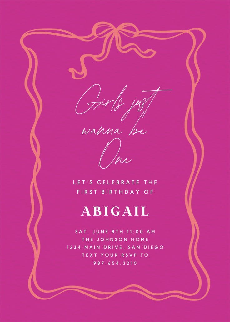 Wavy border - birthday invitation