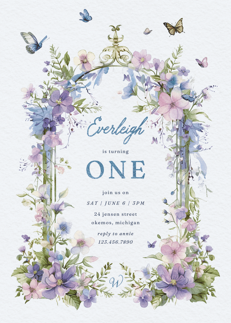 Whimsical wings - birthday invitation