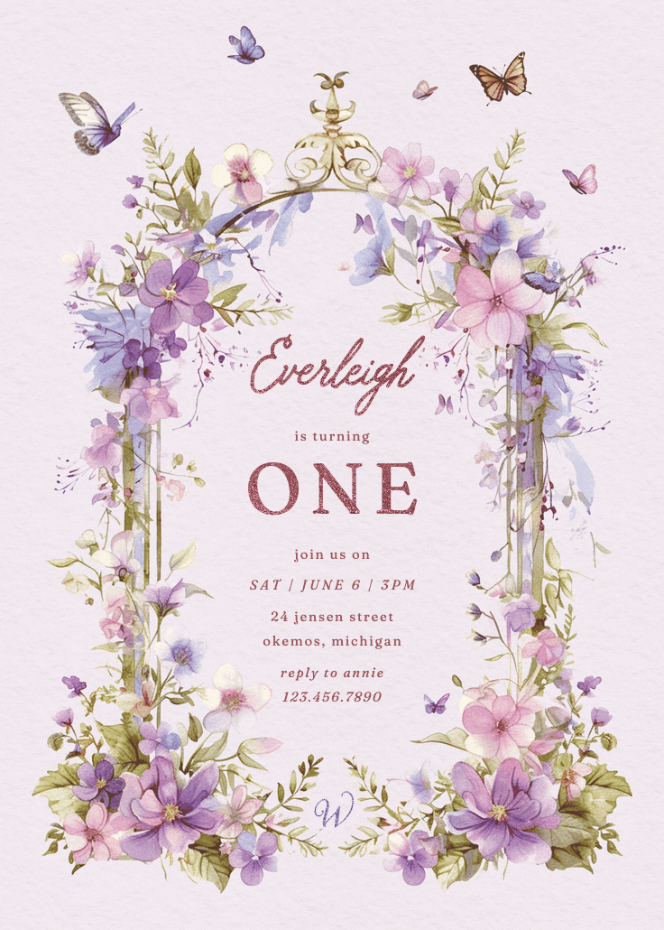 Whimsical wings - birthday invitation