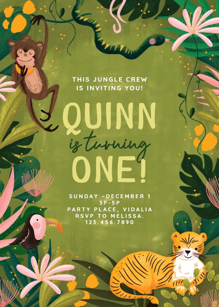 Wild life - invitación de cumpleaños