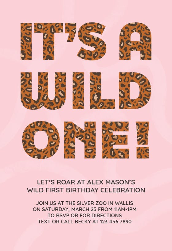 Wild one typo - invitación de cumpleaños
