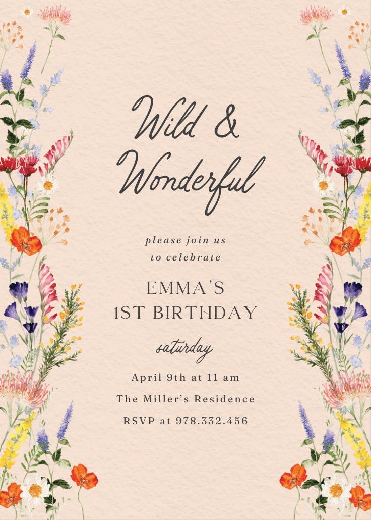 Wildflowers - invitation