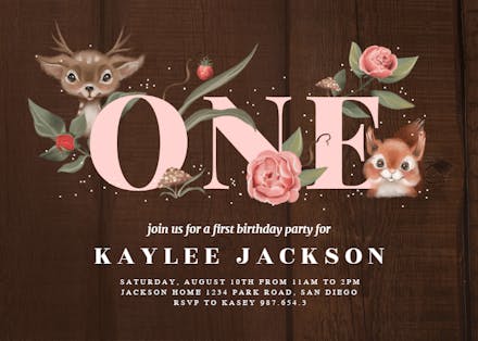 Woodland friends - Birthday Invitation