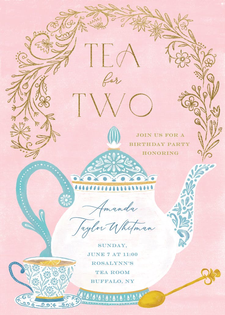 Baby's tea - birthday invitation