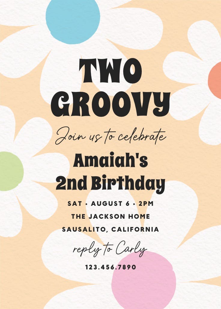 Bold daisies - birthday invitation