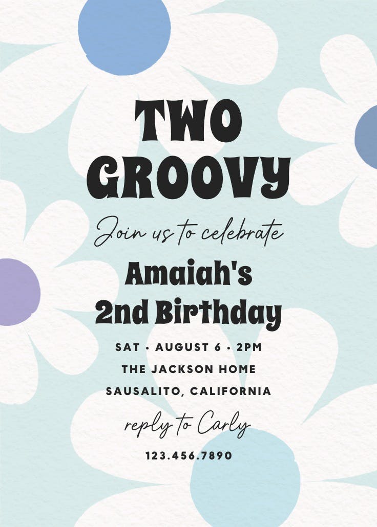 Bold daisies - birthday invitation