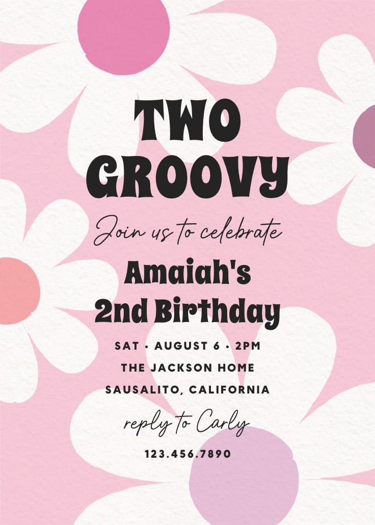 Bold daisies - birthday invitation