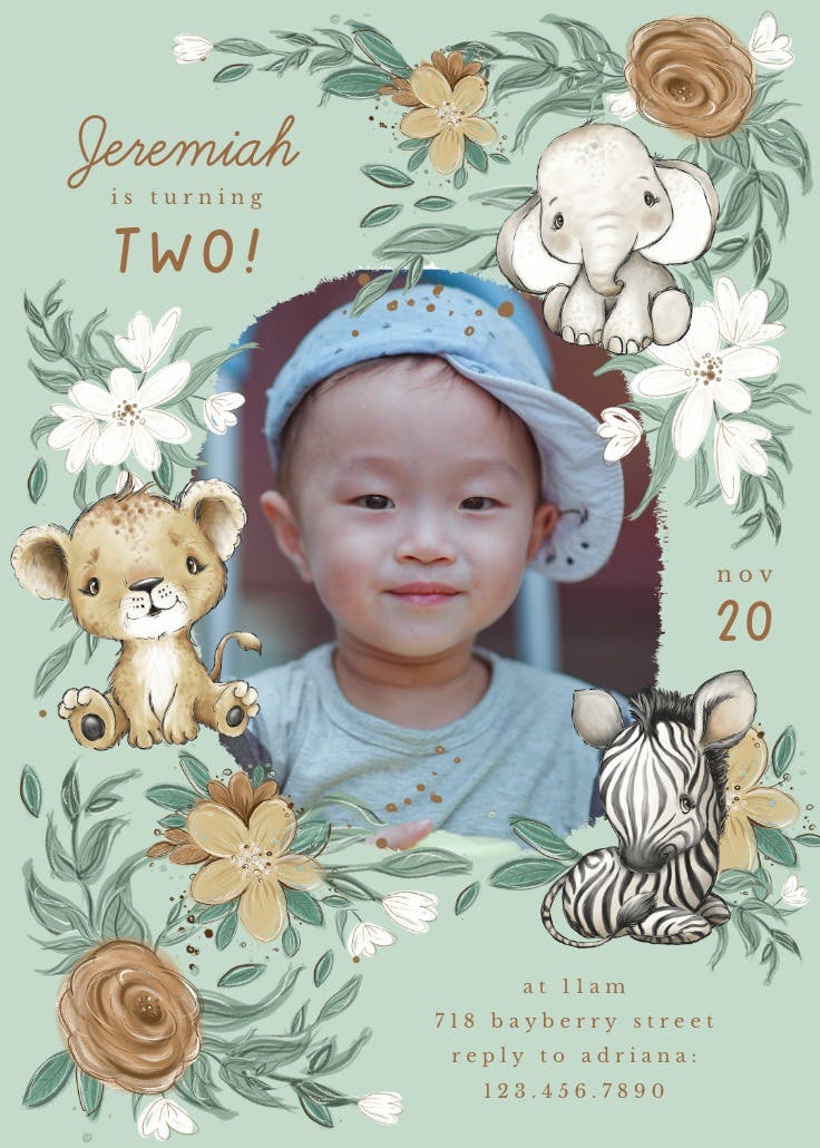 Cozy critters photo - invitación de cumpleaños