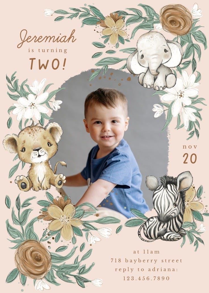 Cozy critters photo - invitación de cumpleaños
