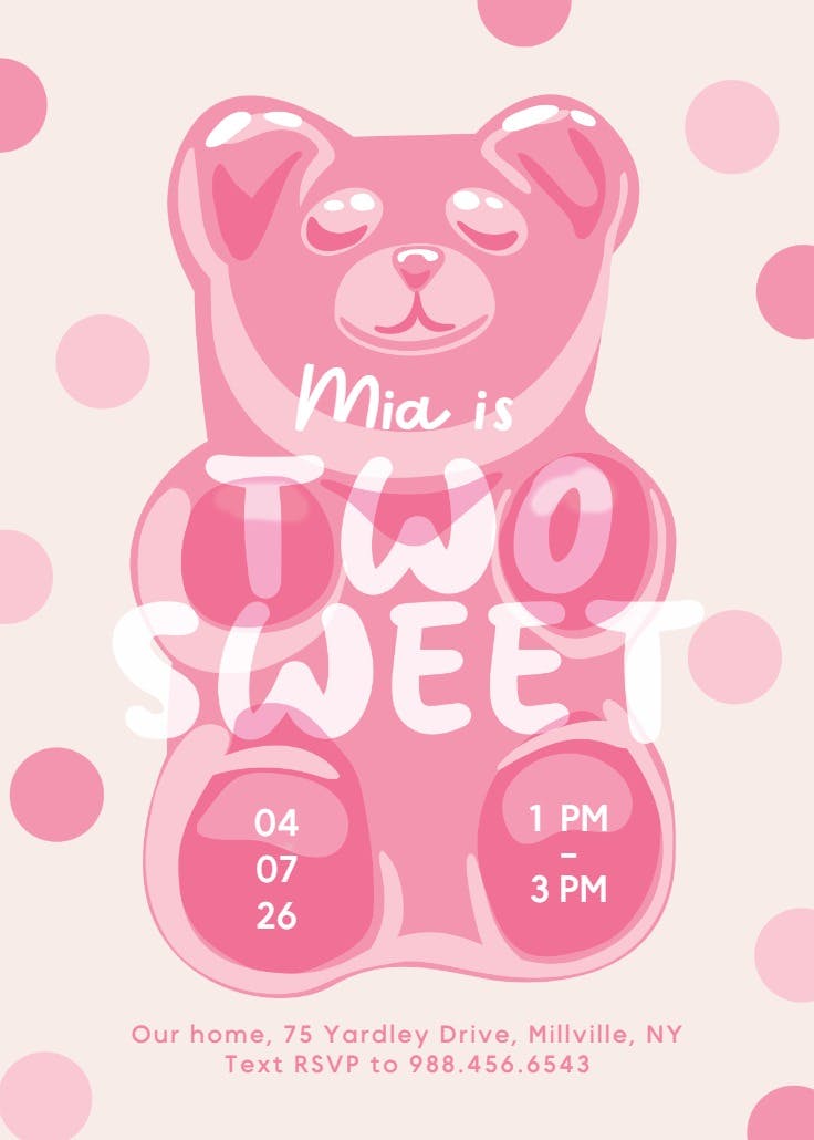 Gummy bear - birthday invitation