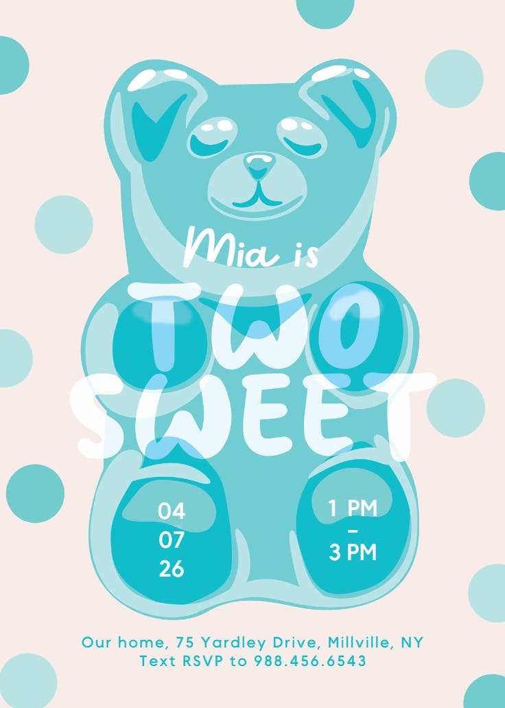 Gummy bear - birthday invitation