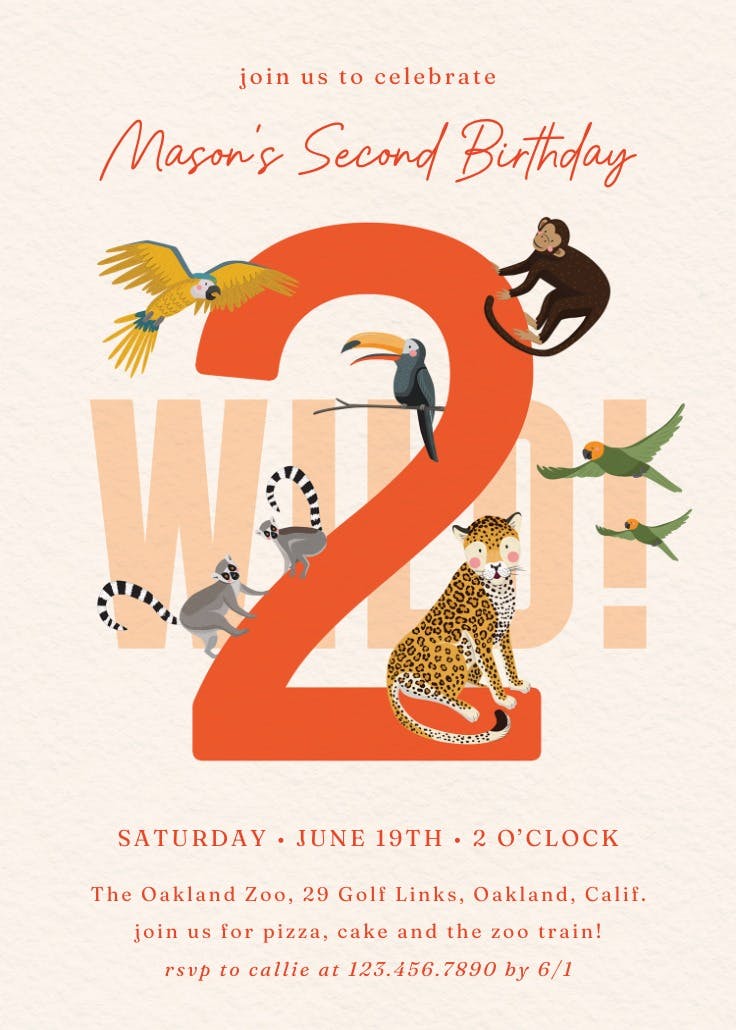 Jungle jamboree - birthday invitation