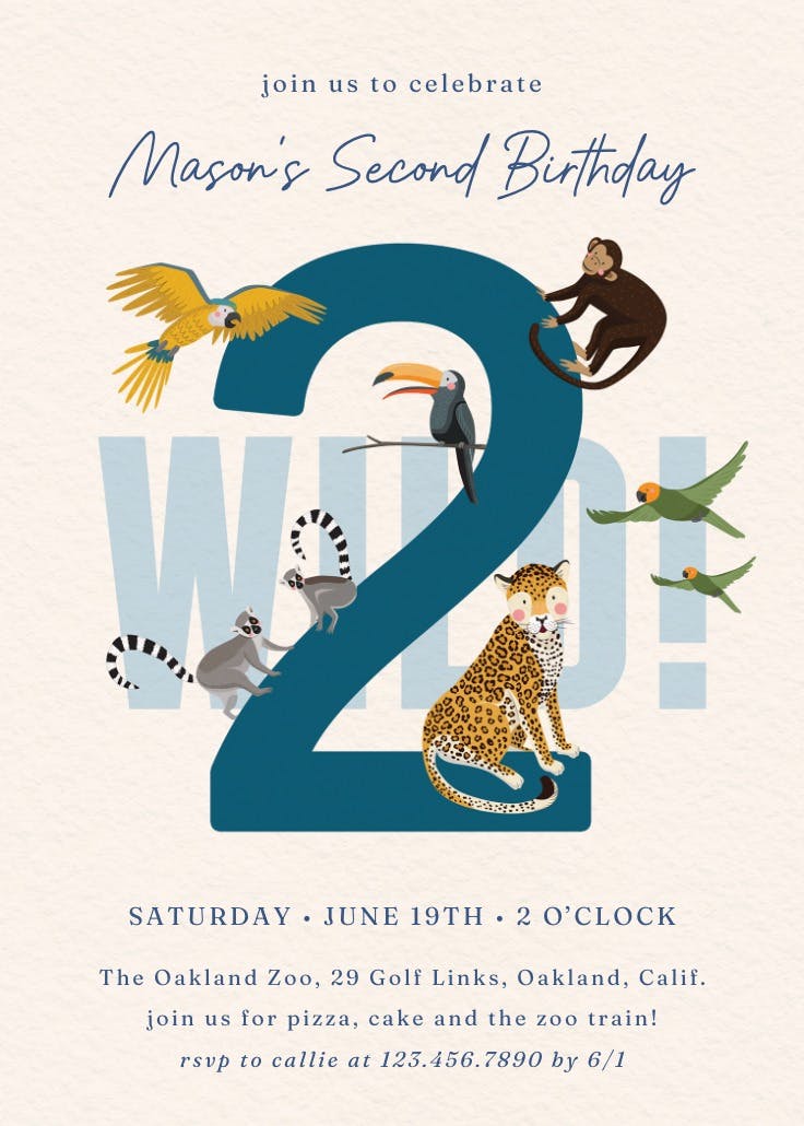 Jungle jamboree - birthday invitation