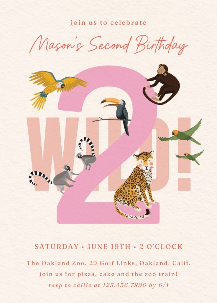 Jungle jamboree - birthday invitation