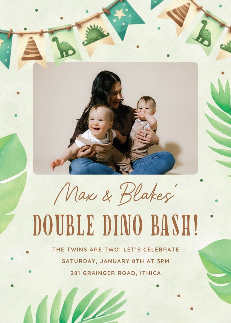 Jurassic jam photo - invitación de cumpleaños