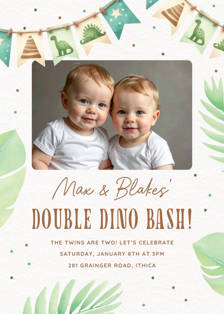 Jurassic jam photo - invitación de cumpleaños