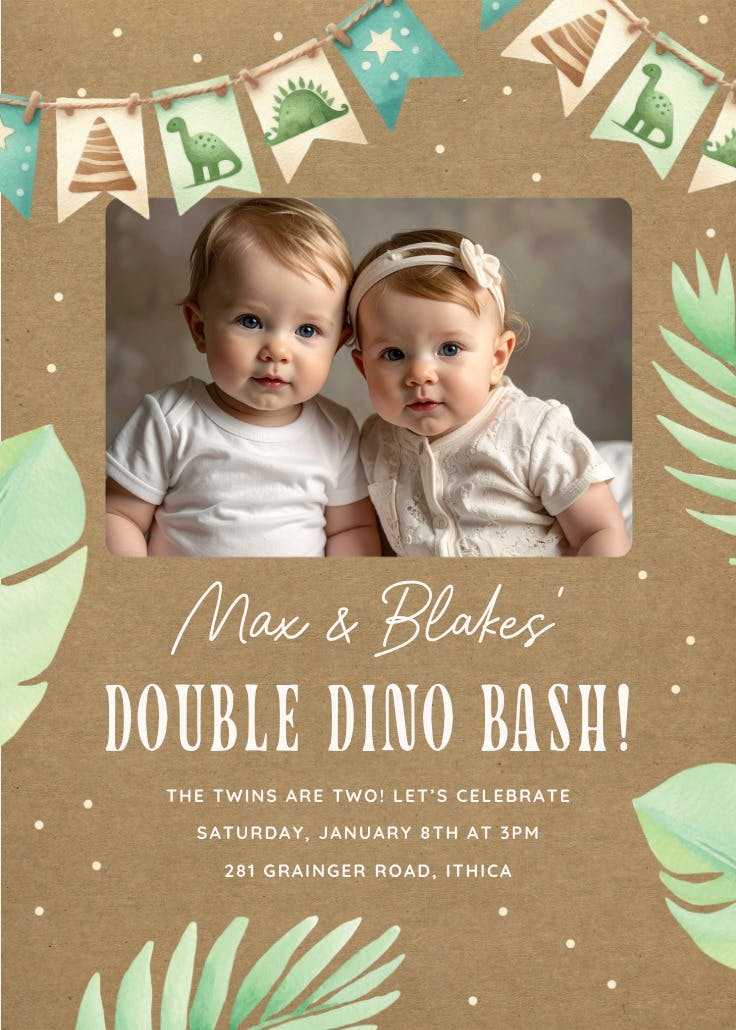 Jurassic jam photo - invitación de cumpleaños