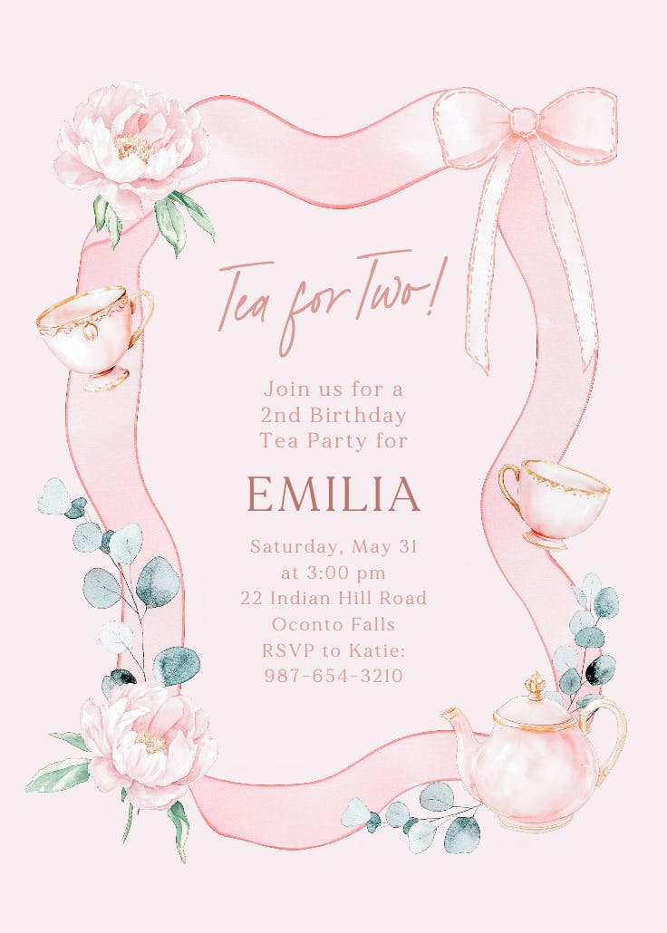 Pinkies up - birthday invitation