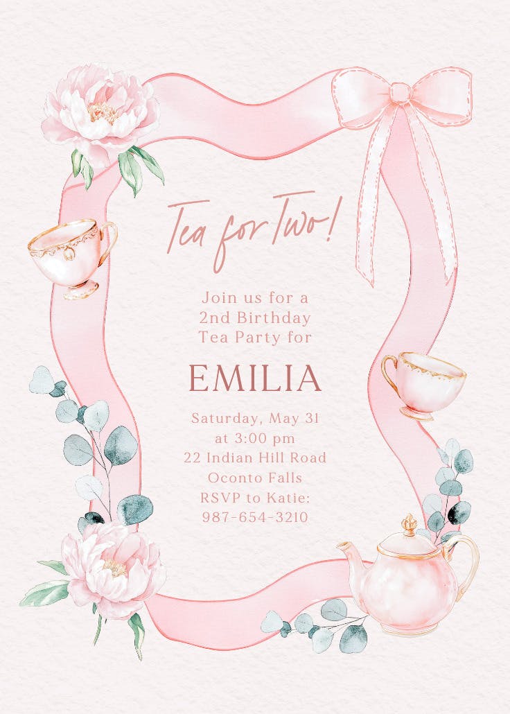 Pinkies up - birthday invitation