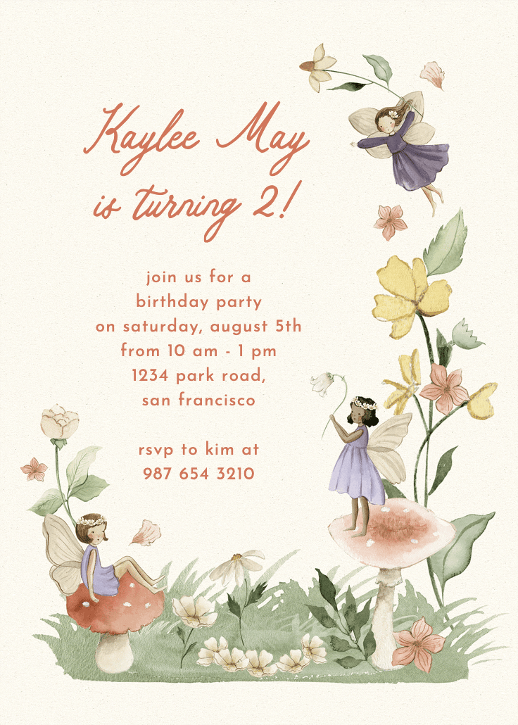 Pixie dust - invitación de cumpleaños