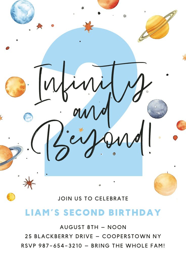 Planets align - birthday invitation