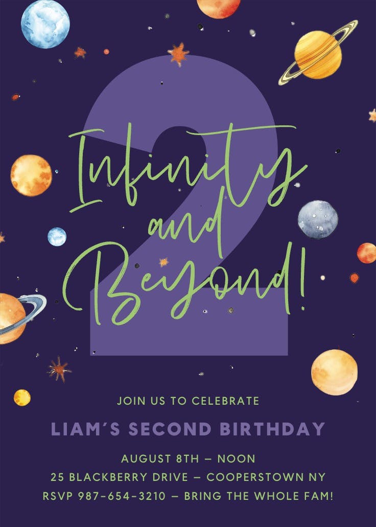 Planets align - birthday invitation