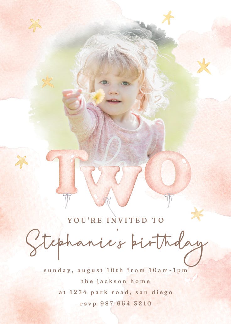 Soft clouds - invitación de cumpleaños