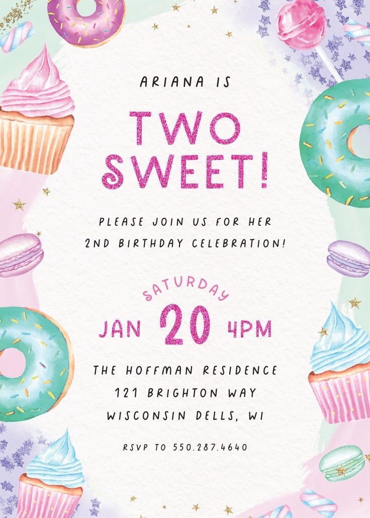 Sweet treats - birthday invitation