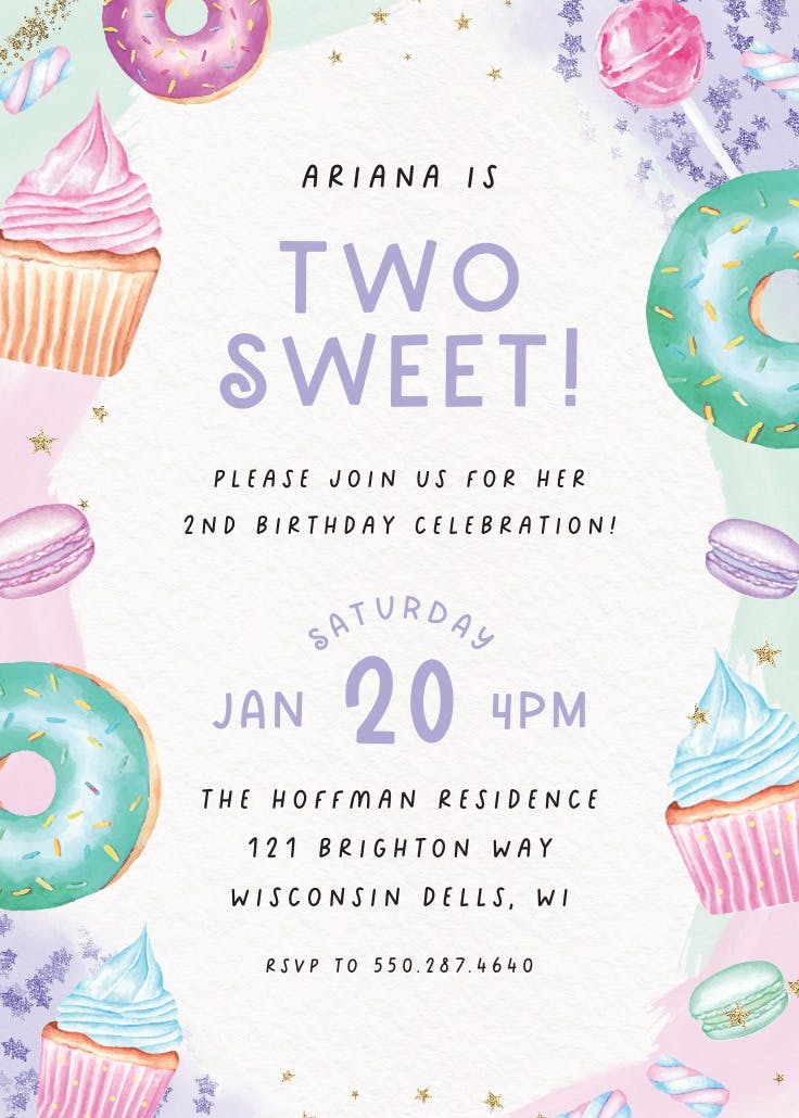 Sweet treats - birthday invitation
