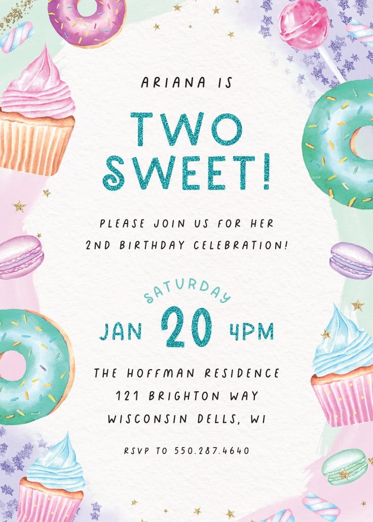 Sweet treats - invitación de cumpleaños