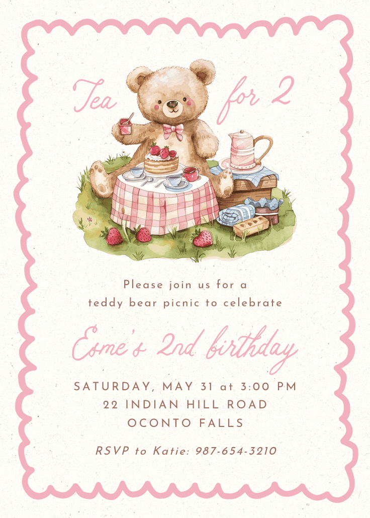 Tea for two - birthday invitation