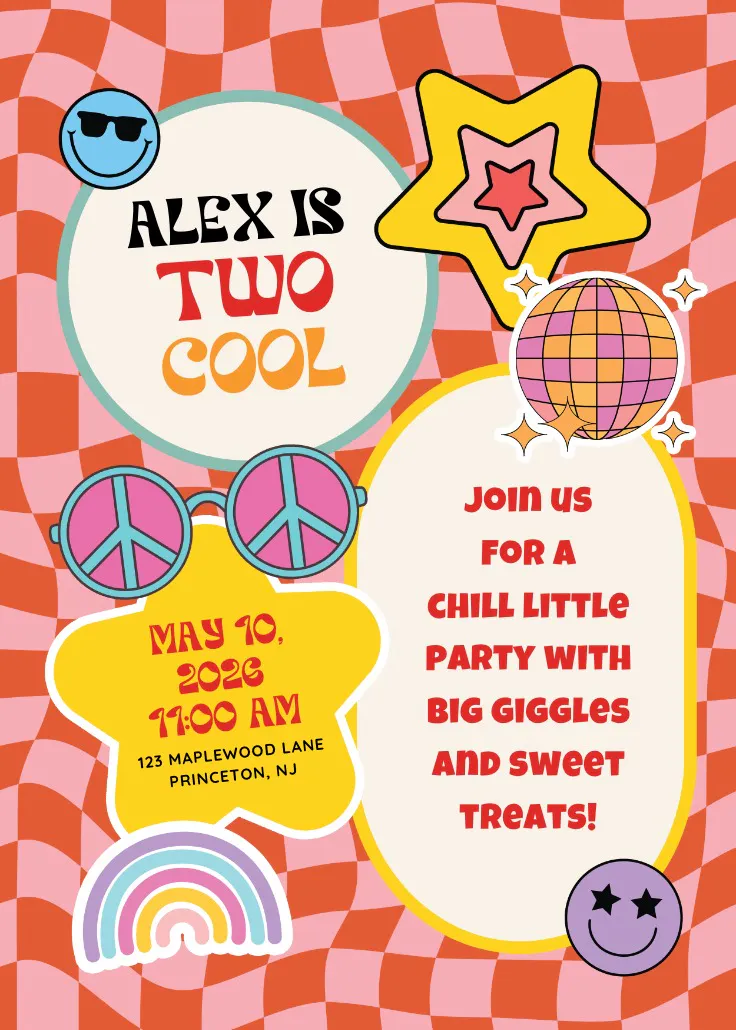 Two cool! - invitación de cumpleaños