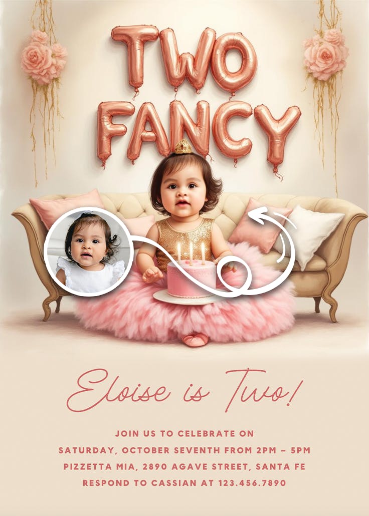 Two fancy - birthday invitation