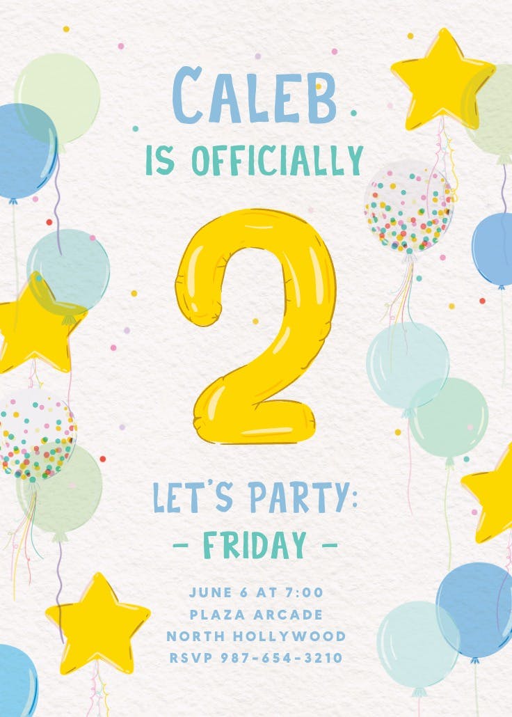 Up and away - invitación de cumpleaños