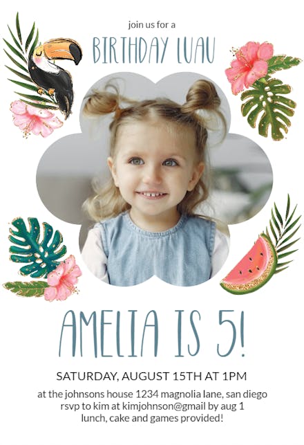 Tropical - Luau Party Invitation