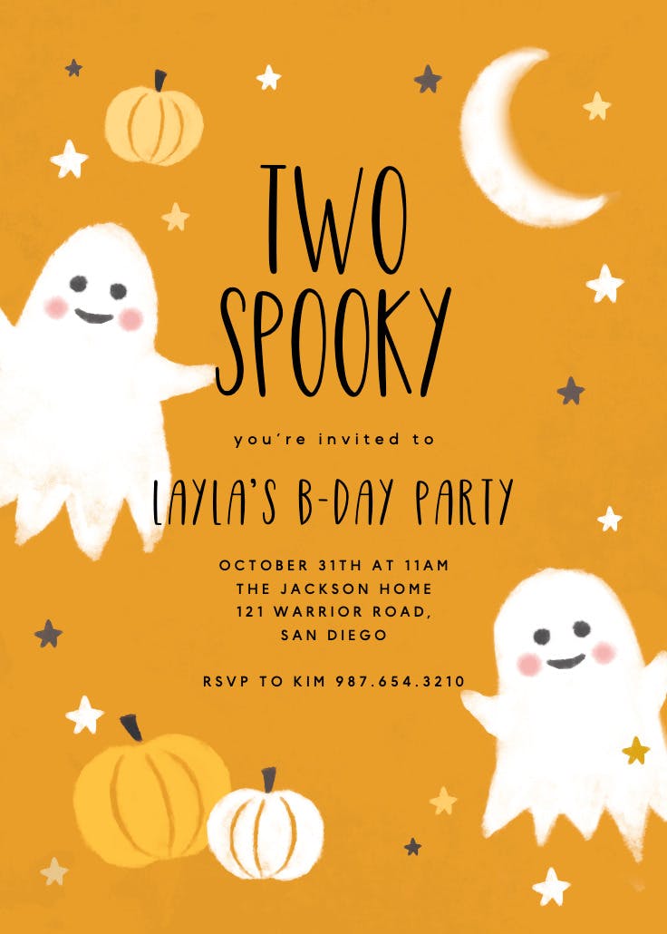 Boo birthday - birthday invitation