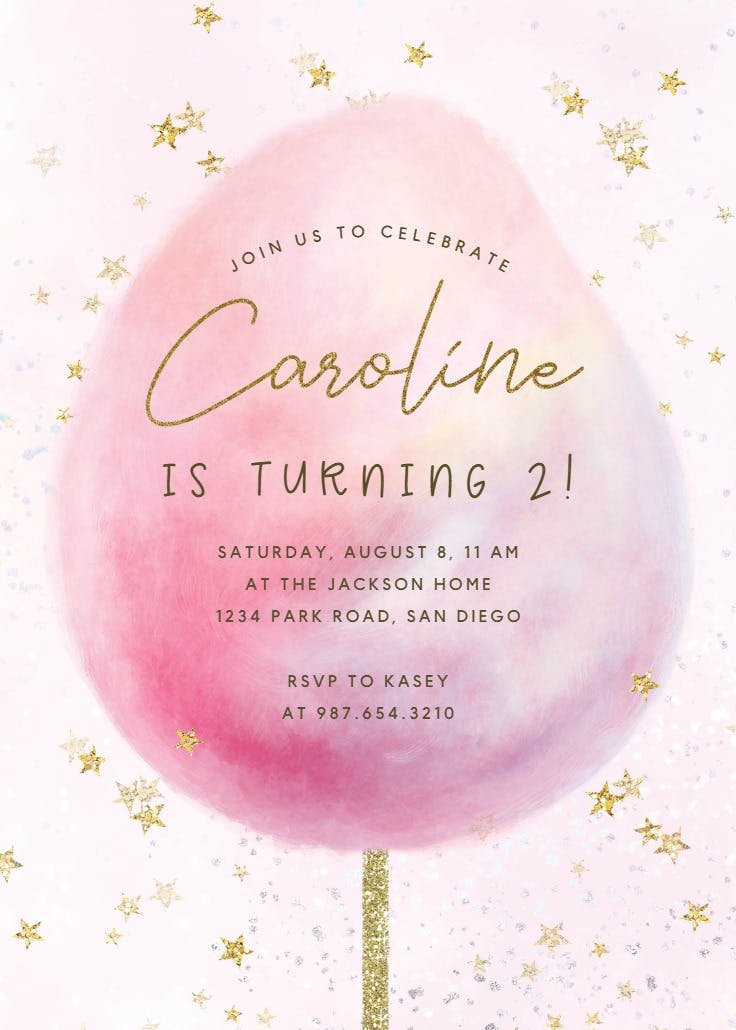 Cotton candy - birthday invitation